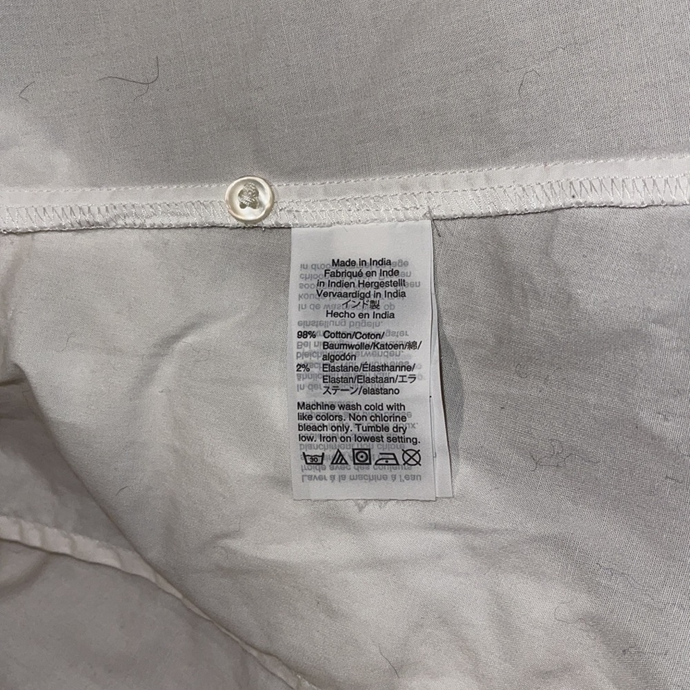 White J. Crew Slim Button Up Organic Cotton Size 4 - Picture 5 of 6